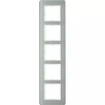 10153022 Рамка B.3 Красный / Полярная белизна 5-постовая вертикальная Berker