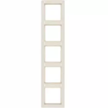 10156012 Рамка с полем для надписей Q.1 Белый с эффектом бархата 5-постовая вертикальная Berker