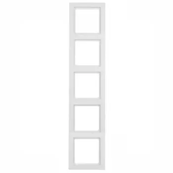 10156099 Рамка Q.3 Полярная белизна с эффектом бархата 5-постовая вертикальная Berker