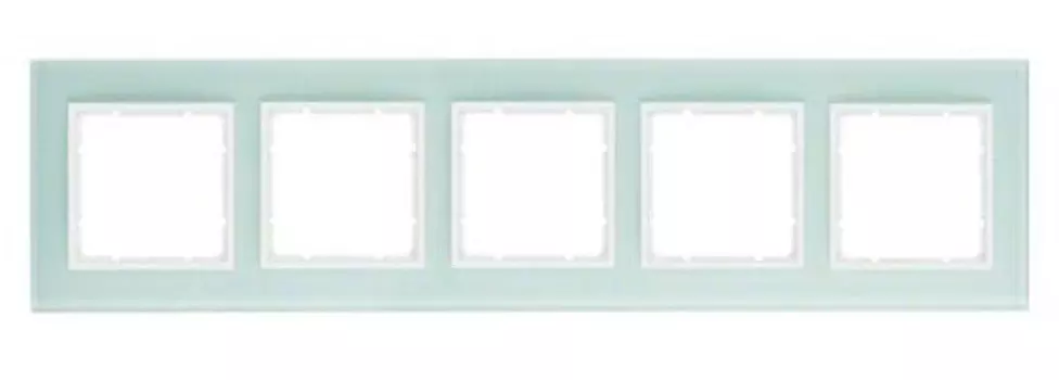 10156909 Рамка B.7 Полярная белизна, стекло 5-постовая вертикальная Berker