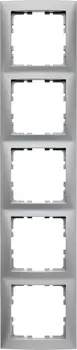 10159939 Рамка S.1 Алюминий матовый 5-постовая вертикальная Berker
