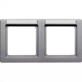 10226014 Рамка с полем для надписей Q.1 Алюминий с эффектом бархата 2-постовая Berker