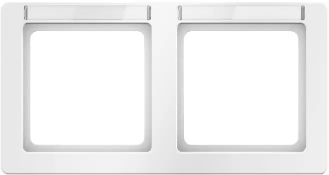 10226019 Рамка с полем для надписей Q.1 Полярная белизна с эффектом бархата 2-постовая Berker