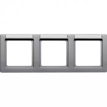 10236014 Рамка с полем для надписей Q.1 Алюминий с эффектом бархата 3-постовая Berker