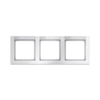 10236099 Рамка с полем для надписей Q.3 Полярная белизна с эффектом бархата 3-постовая Berker