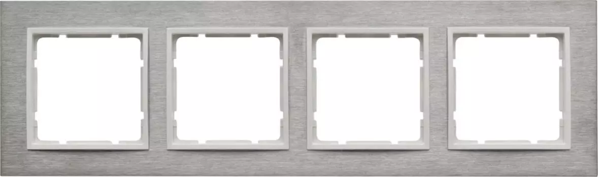 10243609 Рамка B.7 Полярная белизна, нержавеющая сталь 4-постовая Berker