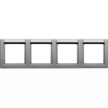 10246014 Рамка с полем для надписей Q.1 Алюминий с эффектом бархата 4-постовая Berker