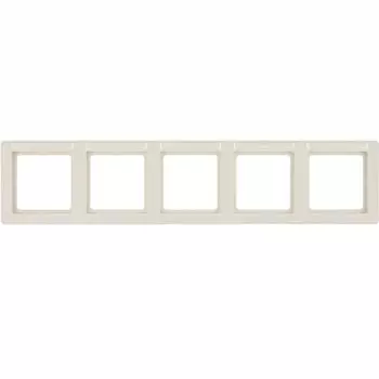 10256012 Рамка с полем для надписей Q.1 Белый с эффектом бархата 5-постовая Berker