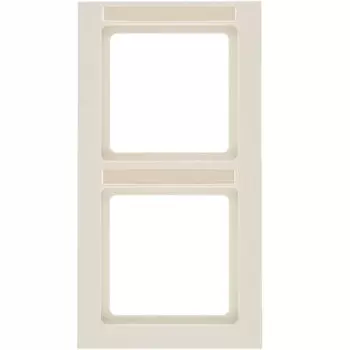 10526092 Рамка с полем для надписей Q.3 Белый с эффектом бархата 2-постовая вертикальная Berker