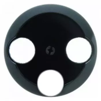 106421 Центральная панель для антенной розетки 3 отверстия цвет: черный, с блеском серия 1930, Glasserie, Palazzo Berker