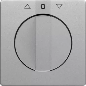 10806084 Центральная панель с вращающейся ручкой для жалюзийного поворотного выключателя, Q.1/Q.3, цвет: алюминиевый, с эффектом бархата Berker