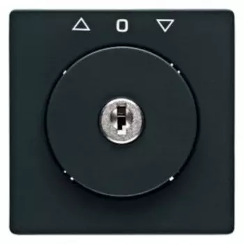 10816086 Центральная панель с замком к жалюзийному замочному выключателю цвет: антрацит, с эффектом бархата ключ вынимается в среднем положении, Q.1 Berker