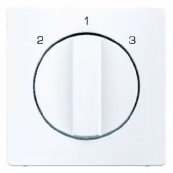 10846089 Центральная панель с вращающейся ручкой для 3-уровневого выключателя цвет: полярная белизна, с эффектом бархата без 0-положения, Q.1 Berker