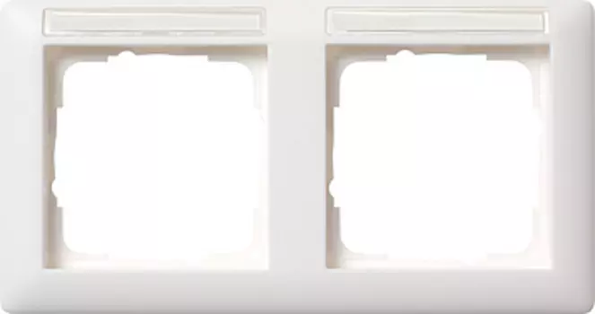 109227 Рамка Standard 55 Белый матовый с полем для надписи 2-постовая Gira