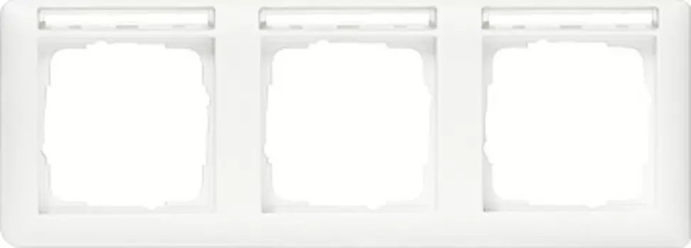 109327 Рамка Standard 55 Белый матовый с полем для надписи 3-постовая Gira