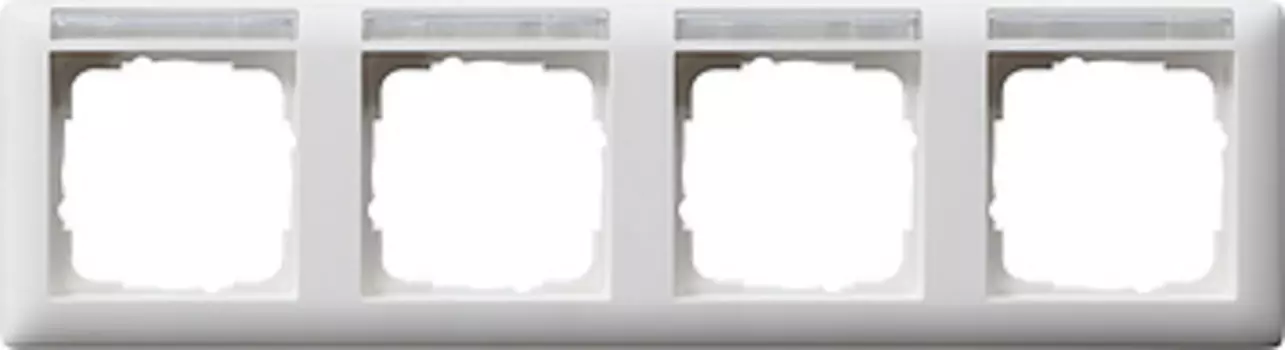 109427 Рамка Standard 55 Белый матовый с полем для надписи 4-постовая Gira