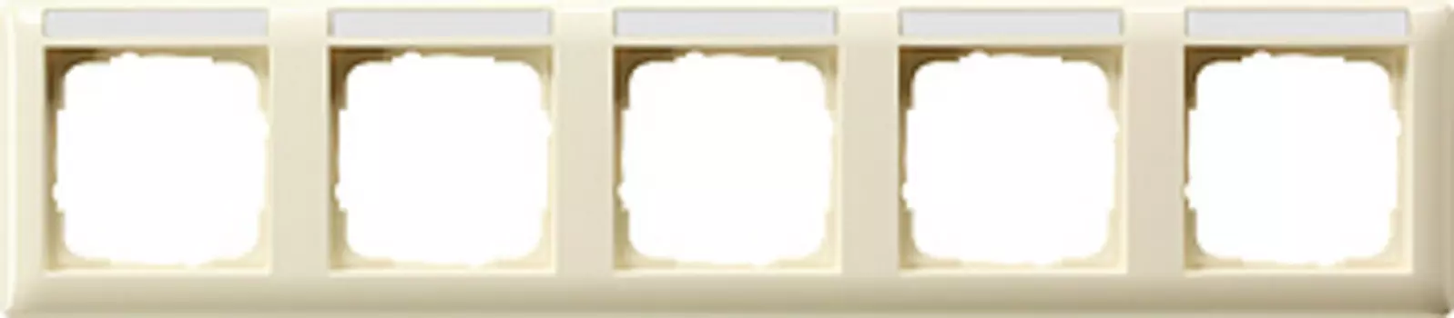 109501 Рамка Standard 55 Кремовый глянец, с полем для надписи 5-постовая Gira