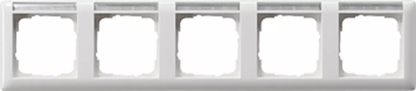109503 Рамка Standard 55 Белый глянцевый, с полем для надписи 5-постовая Gira