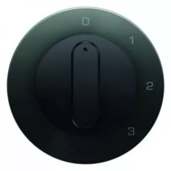 10962045 Центральная панель с вращающейся ручкой для 3-уровневого выключателя, черная, с блеском R.1/R.3 Berker