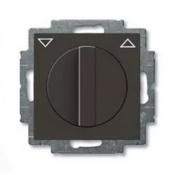 1101-0-0928 (2713 UCDR-95-5), Механизм выключателя жалюзи повортоный, с накладкой, с ручкой, с фиксацией, 1P+N+E, серия Basic 55, цвет chateau-black, ABB