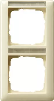 110201 Рамка Standard 55 Кремовый глянец, с полем для надписи 2-постовая вертикальная Gira