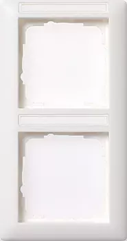 110203 Рамка Standard 55 Белый глянцевый, с полем для надписи 2-постовая вертикальная Gira