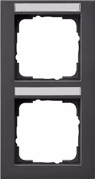 110223 Рамка E2 Антрацит 2-постовая вертикальная Gira
