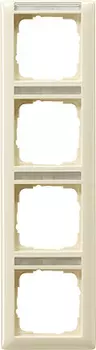111401 Рамка Standard 55 Кремовый глянец, с полем для надписи 4-постовая вертикальная Gira