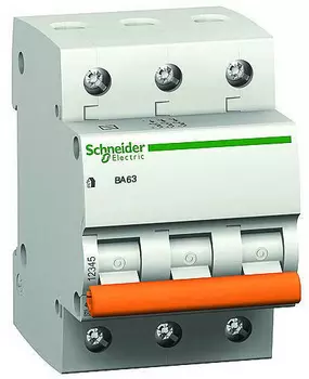 11222 Автоматический выключатель ва63 3п 10A C 4,5 ка, болгария/италия , Schneider Electric