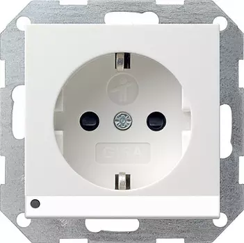 117027 Розетка со светодиодной подсветкой белый матовый Белый Gira