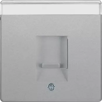 11706084 Центральная панель с заслонкой от пыли и полем для надписи, Q.1/Q.3, цвет: алюминиевый, с эффектом бархата Berker