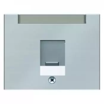 11707004 Центральная панель с заслонкой от пыли и полем для надписи цвет: стальной, лак K.5 Berker