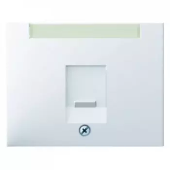 11707009 Центральная панель с заслонкой от пыли и полем для надписи цвет: полярная белизна, с блеском K.1 Berker