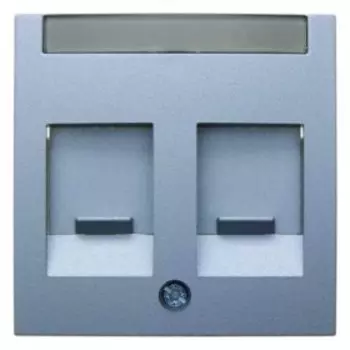 11811404 Центральная панель с заслонками от пыли и полем для надписи цвет: алюминий, матовый B.1/B.7 Glas Berker