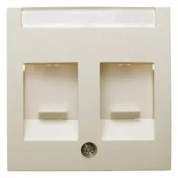 11818982 Центральная панель с заслонками от пыли и полем для надписи цвет: белый, с блеском S.1 Berker