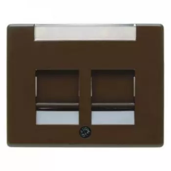 11820001 Центральная панель с заслонками от пыли и полем для надписи цвет: коричневый, с блеском Arsys Berker