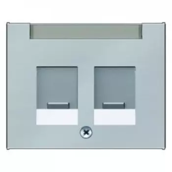 11827004 Центральная панель с заслонками от пыли и полем для надписи цвет: стальной, лак K.5 Berker