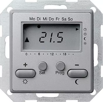 1186203 Радиотермостат с таймером Алюминий Gira E22