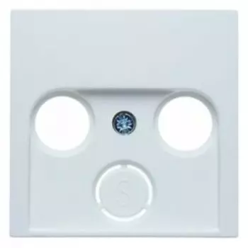 12031909 Центральная панель для антенной розетки 2 и 3 отверстия цвет: полярная белизна, матовый S.1/B.1/B.3/B.7 Glas Berker