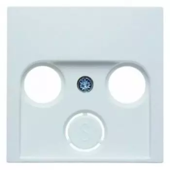 12038989 Центральная панель для антенной розетки 2 и 3 отверстия цвет: полярная белизна, с блеском S.1/B.3/B.7 Glas Berker