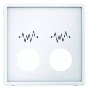 12446089 Центральная панель, 2 отверстия для контактного штыря, с символом, Q.1/Q.3, цвет: полярная белизна, с эффектом бархата Berker