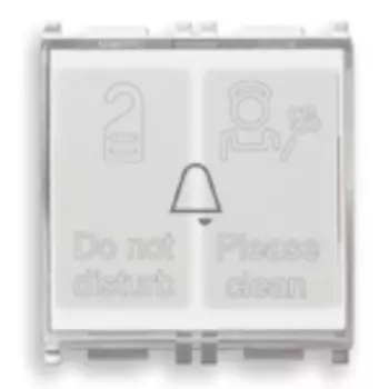 14097 Кнопка + 2 лампы для отелей 230v белая Vimar Plana