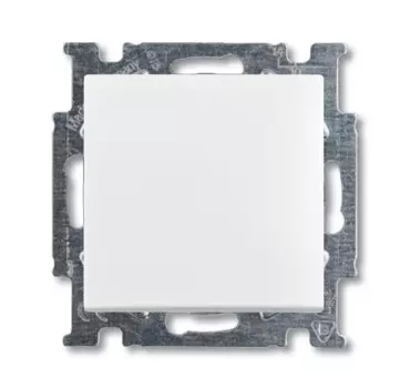 1413-0-1080 (2026 UC-94-507), Механизм 1-клавишной, 1-полюсной кнопки (нормально-открытый контакт), с N-клеммой, с клавишей, серия Basic 55,альпийский белый, ABB