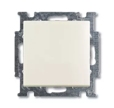 1413-0-1083 (2026 UC-92-507), Механизм 1-клавишной, 1-полюсной кнопки (нормально-открытый контакт), с N-клеммой, с клавишей, серия Basic 55, слоновая кость, ABB