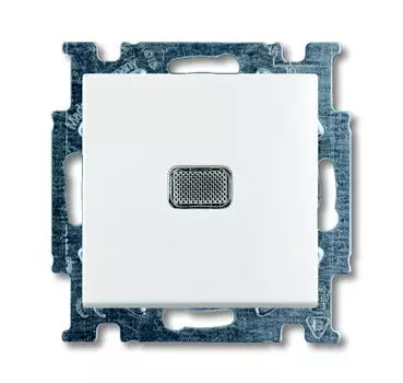 1413-0-1084 (2026 UCN-92-507), Механизм 1-клавишной, 1-полюсной кнопки (нормально-открытый контакт), с N-клеммой, с клавишей, с линзой подсветки, серия Basic 55, слоновая кость, ABB