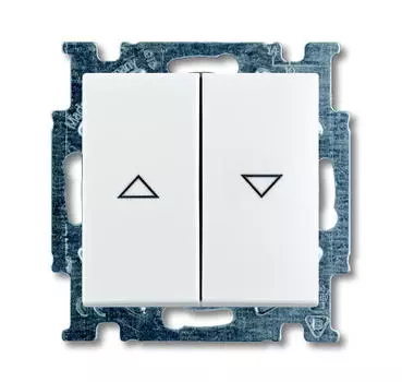 1413-0-1085 (2026/4 UC-92-507), Механизм 2-клавишного, 1-полюсного выключателя жалюзи без фиксации с клавишей, серия Basic 55, слоновая кость, ABB