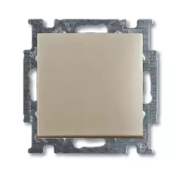 1413-0-1091 (2026 UC-93-507), Механизм 1-клавишной, 1-полюсной кнопки (нормально-открытый контакт), с N-клеммой, с клавишей, серия Basic 55, цвет шампань, ABB