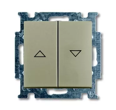 1413-0-1094 (2026/4 UC-93-5), Механизм 2-клавишного, 1-полюсного выключателя жалюзи без фиксации с клавишей, серия Basic 55, цвет шампань, ABB