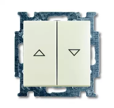 1413-0-1102 (2026/4 UC-96-5), Механизм 2-клавишного, 1-полюсного выключателя жалюзи без фиксации с клавишей, серия Basic 55, цвет chalet-white, ABB