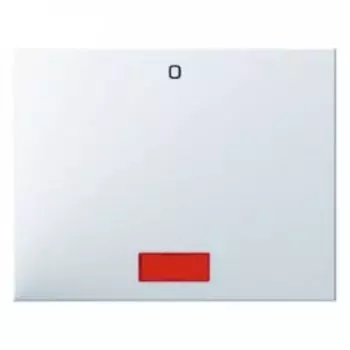 14177109 Клавиша с красной линзой и надписью "0" цвет: полярная белизна, с блеском K.1 Berker